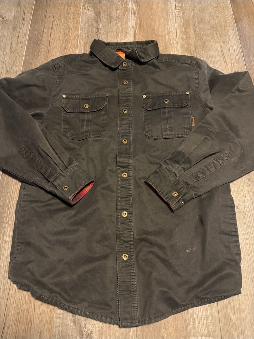 Legendary Whitetails Dark Olive Men's Shirt Jacket with Chest Pockets